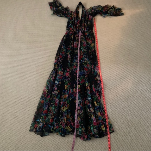 NEW $608 Tadashi Shoji Sunniva Cold Shoulder Chiffon Gown‎ [SZ 00 ] - Picture 11 of 14